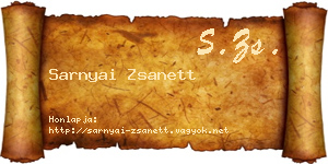 Sarnyai Zsanett névjegykártya