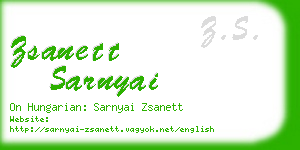 zsanett sarnyai business card